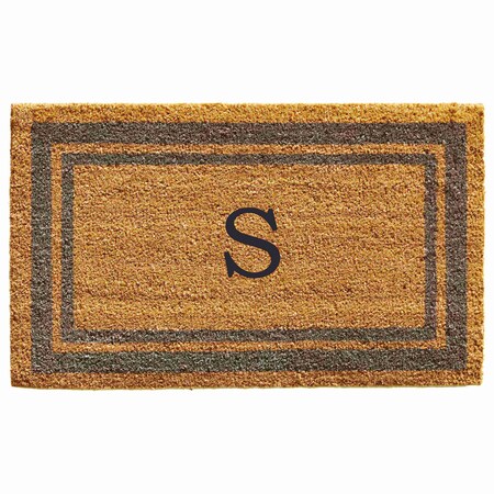 Calloway Mills Monogram Door Mat, Natural, Periwinkle, 24 in W x 36 in L 153022436S